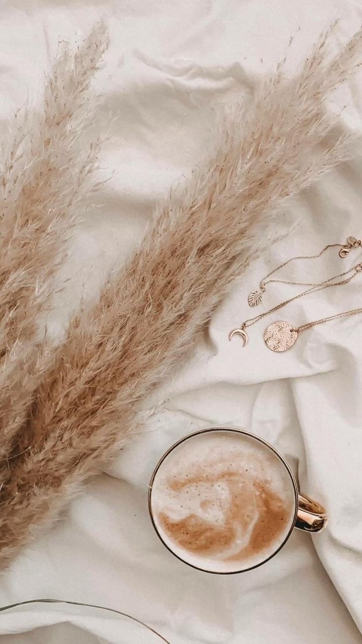 Coffee on a cosy bed